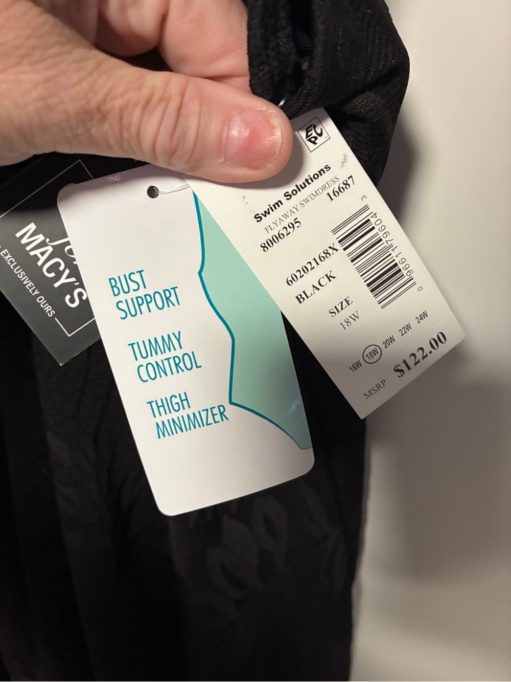 NWT! Plus Size 18W Swim Solutions One-Piece Swimdress - Picture 3 of 3
